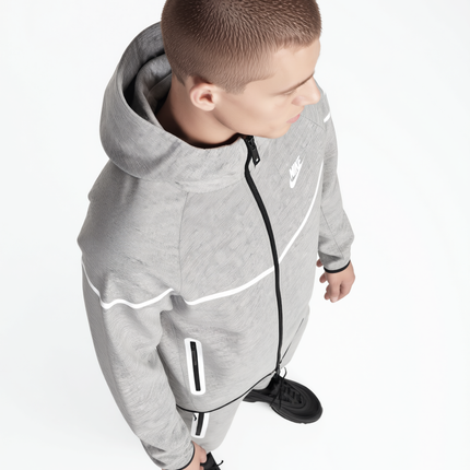 Nike Tech Fleece Grey Reflective Full Zip Windrunner Tracksuit - DripDrip Balkan
