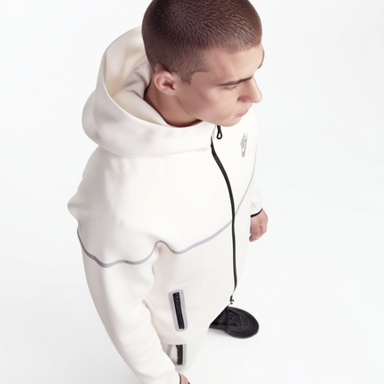 Nike Tech Fleece White Reflective Full Zip Windrunner Tracksuit - DripDrip Balkan
